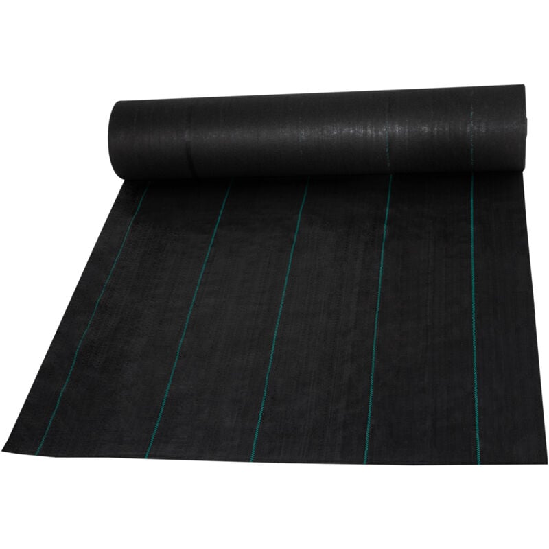 Barrière contre les mauvaises herbes , tissu paysager de 5,8 oz, tapis de couverture de sol tissé robuste de 3 pi x 300 pi, géotextile de contrôle