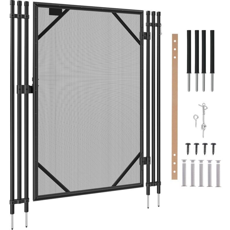 Mophorn Barrière de piscine 4 x 2,5 pieds, kit de porte de piscine creusée à installer soi-même, loquet en acier inoxydable, clôture de sécurité