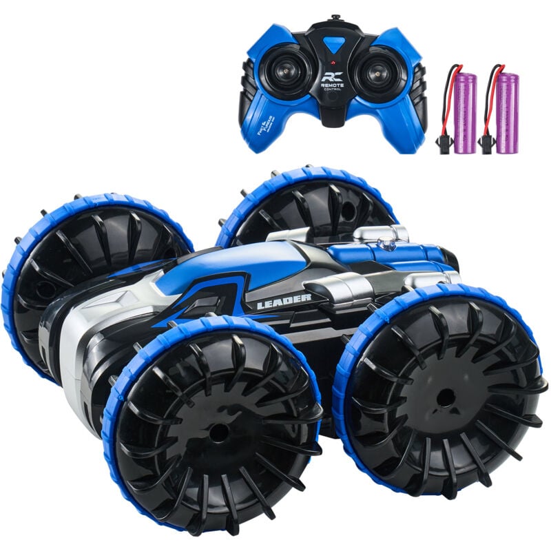Bateau télécommandé amphibie, 2,4 GHz, 12 km/h, 4 roues motrices, jouet rc étanche pour enfants. Rotation à 360 °, 2 piles, tout-terrain pour garçons
