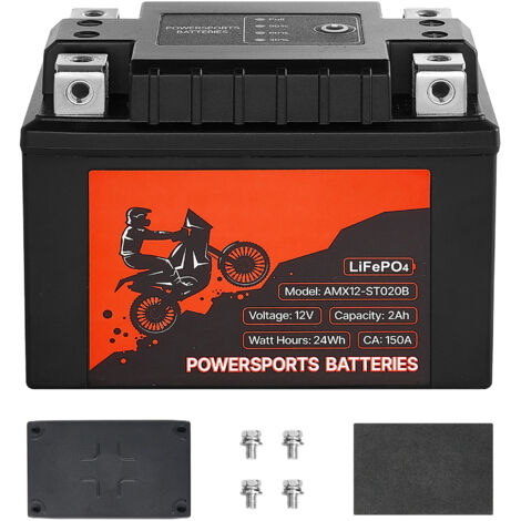 Mophorn Batteria per Moto 12V 2Ah, Batteria Precaricata al Litio LiFePO4 per Sport Motoristici, Senza Manutenzione e ad Alte Prestazioni, Compatibile con ATV, Motociclette e Moto d'Acqua