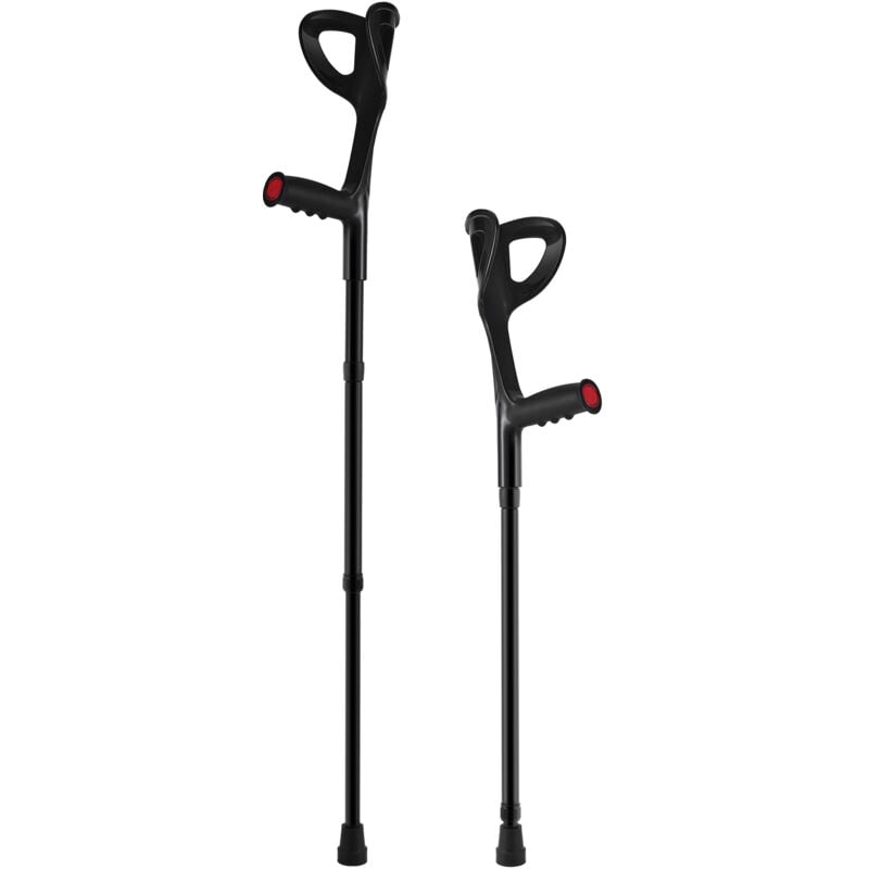 Mophorn Béquilles d'avant-bras pour adultes, béquilles de marche pliantes, hauteur réglable sur 10 niveaux, aluminium léger avec manchette ouverte