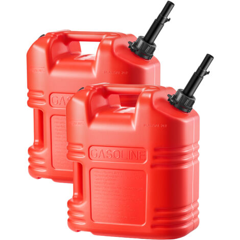 Mophorn Bidón de gasolina de 19 litros, fabricado con materiales HDPE y PP,incluye pico y escala, capacidad de flujo de hasta 15 litros por minuto, diseño antifugas, adecuado para coches, motocicletas