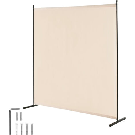 Mophorn Biombo separador de ambientes, panel de privacidad de 1,8 m, separador independiente para separar ambientes, oficina, dormitorio, tela beige