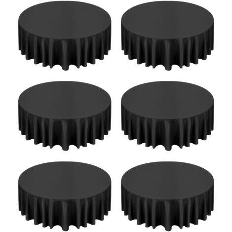 Mophorn Black Round Tablecloths 6 Pack, 120-Inch Diameter, Durable and Wrinkle-Resistant, Machine Washable Polyester Fabric, Ideal for Weddings, Parties, Banquets, and Formal Gatherings