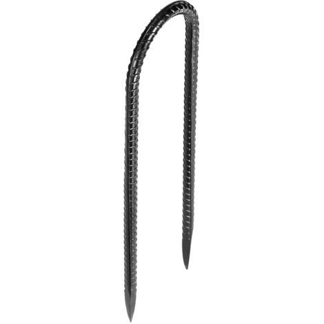 Mophorn Bodenanker, 254 x 55,88 mm, U-Form mit 8 mm Durchmesser, verzinkte Erdanker, Zeltheringe, Erdnägel, Heringe, geeignet für Zelte, Vordächer, Camping, Trampoline, Blumenständer (12er-Set)