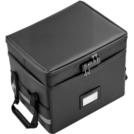 Mophorn Boîte à documents ignifuge jusqu'à 1000 °C, porte-documents multicouche avec serrure, sac de rangement résistant au feu et à l'eau, portable et pliable à deux niveaux