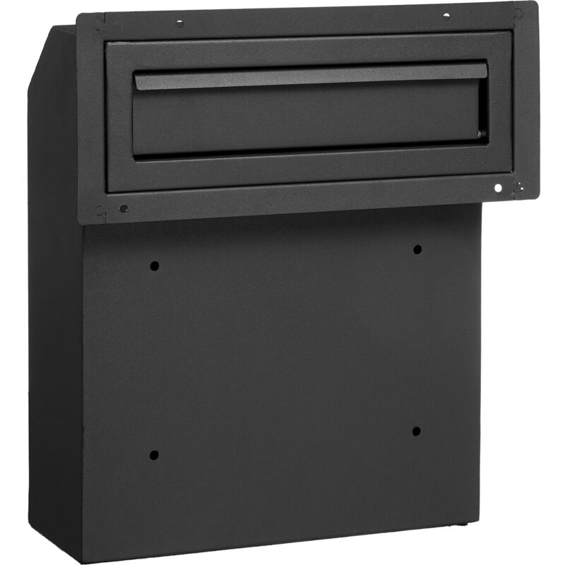 Boîte de dépôt de clés Through The Door, boîte aux lettres robuste en acier à travers la porte avec serrure à combinaison de 12 po, noire - Mophorn