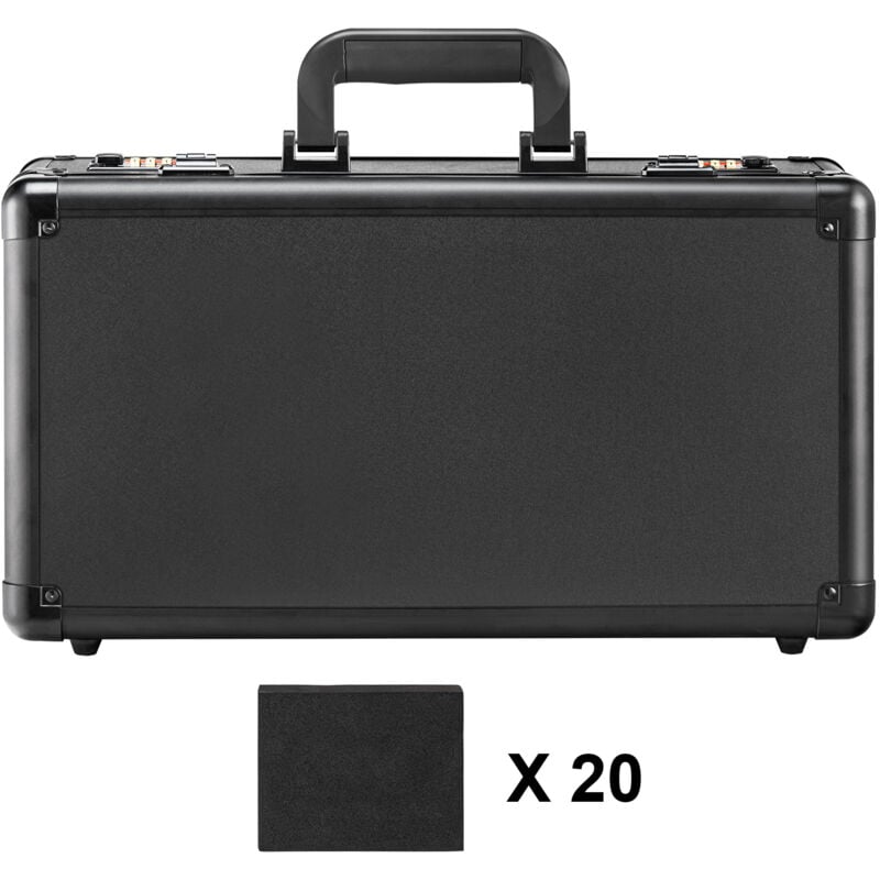 Mophorn - Boîte de Rangement pour Cartes Classées, 4 Emplacements, Étui avec Serrure à Combinaison et Séparateurs en Mousse, Peut Contenir 120 Cartes