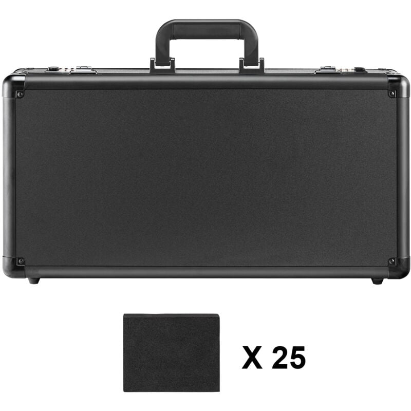 Mophorn - Boîte de Rangement pour Cartes Classées, 5 Emplacements, Étui avec Serrure à Combinaison et Séparateurs en Mousse, Peut Contenir 162 Cartes