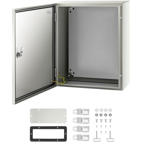 Mophorn Boîtier en acier NEMA, 20 x 16 x 8 po, boîtier électrique extérieur/intérieur étanche IP66, anti-poussière, classé NEMA 4X, matériau en acier, couleur grise, avec plaque de montage