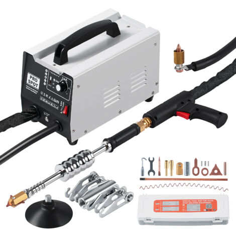 Mophorn Bolzenschweißgerät-Dellenreparaturset, 1,8 kW Punktschweißgerät-Dellenzieher mit automatischem/manuellem Schweißen und 7 vielseitigen Modi, Autokarosserie-Punktschweißgerät-Dellenzieher