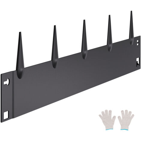 Mophorn Borde de acero galvanizado para paisajismo, 990 x 181 x 1,5 mm, 5 piezas de borde metálico resistente a la corrosión con dientes afilados, color negro