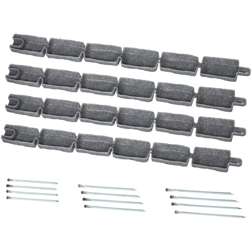 Mophorn - Bordure de Jardin Imitation Pierre, 1180x95x57 mm, Bordure de Pelouse Réaliste, Design Modulaire, Taille Brique, avec Piquets d'Ancrage,