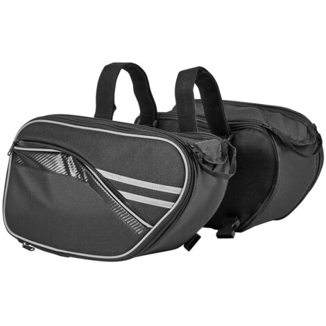 Mophorn Borsa da Sella Laterale per Moto, 30 L con Copertura Impermeabile e Cinghie, Compatibile con la Maggior Parte delle Motociclette, Borsa Portabagagli per Moto Sportive, Nero