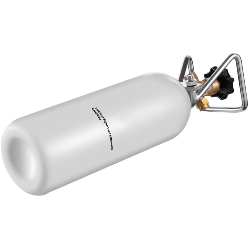 Mophorn Bouteille de CO2 - 2 kg, neuve, en acier allié avec revêtement gris par pulvérisation, valve DIN 477, poignée et pression réglable. Bouteille