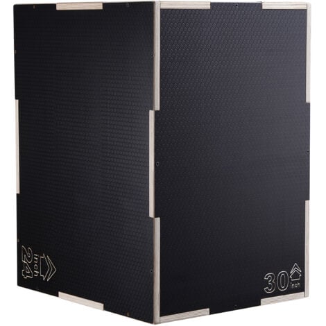 Mophorn Box Pliometrico 3 in 1 in legno, piattaforma nera da 30/24/20 pollici e Jumping Agility Box antiscivolo per allenamento in palestra, condizionamento e forza.