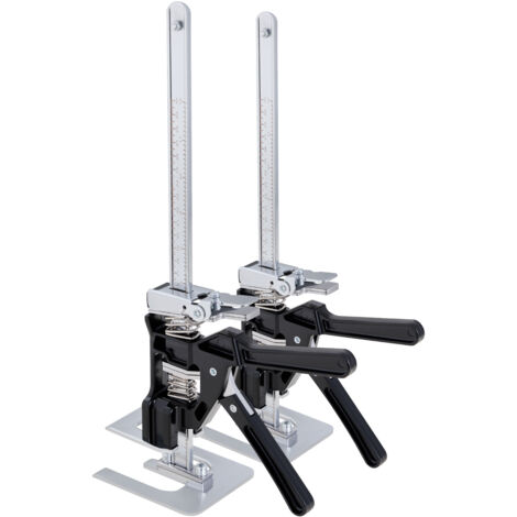 Mophorn Brazo de Soporte Manual 2 Piezas con Capacidad de 200 kg y Elevación de hasta 235 mm, Incluye Nivel Magnético y 2 Modos de Ajuste para Puertas, Ventanas y Muebles, Color Negro