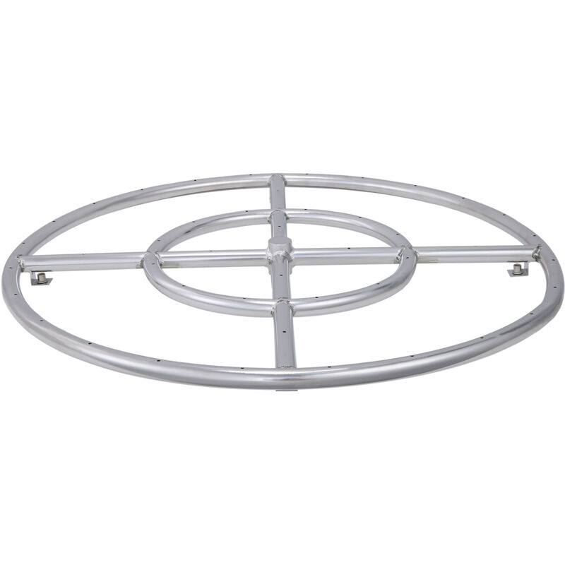 Mophorn - vevor Bruleur de Brasero Rond Encastrable 609x62 mm Kit Bruleur de Foyer Exterieur en Acier Inoxydable au Gaz Naturel et Propane 92 000 btu