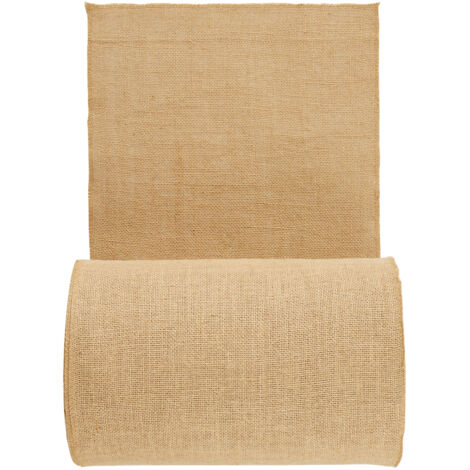 Mophorn Burlap Fabric Roll, 14” x 150 ft & 50 x 50 High Density Natural Jute Fabric Roll, Tree Wrap for Crafts, Weddings, Gardening, & Plant Winter Covering