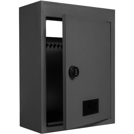 Mophorn Buzón de correo para colocar a través de la pared, de acero resistente, con cerradura de combinación de 2,8 a 7,9" y 13", 12,5 x 6,3 x 16,9", negro: seguro y elegante