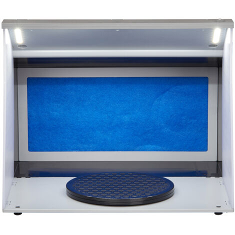 Mophorn Cabina de pintura con aerógrafo portátil   Kit de pintura para aficionados con 4 luces LED  Ventiladores de escape dobles, plato giratorio y manguera de extensión de 6 pies  Perfecta para mode