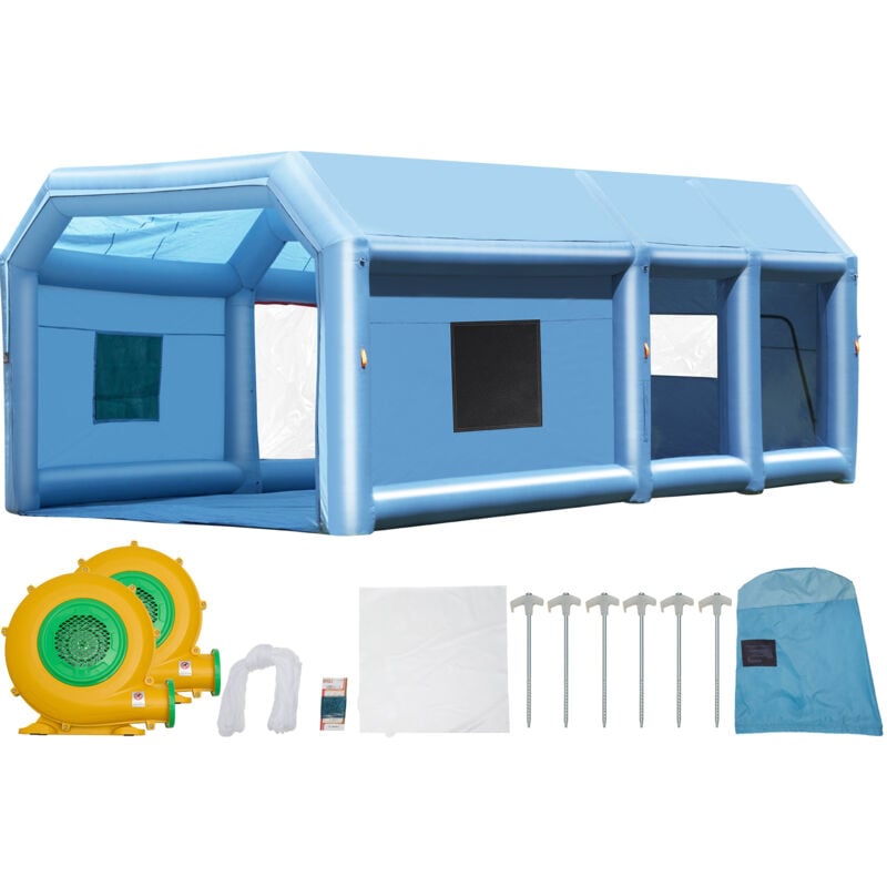 Mophorn - Cabine de peinture gonflable - 26,2 x 14,8 x 9,8 pieds, souffleurs 950 w + 750 w, pour camions et plus