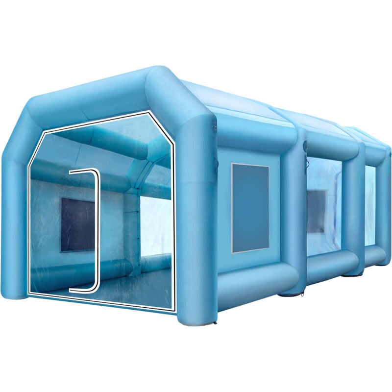 Mophorn Cabine de peinture gonflable 33x16,4x11,5 pieds. Livré avec 2 souffleurs. Cabine de peinture gonflable équipée d'un système de filtration.