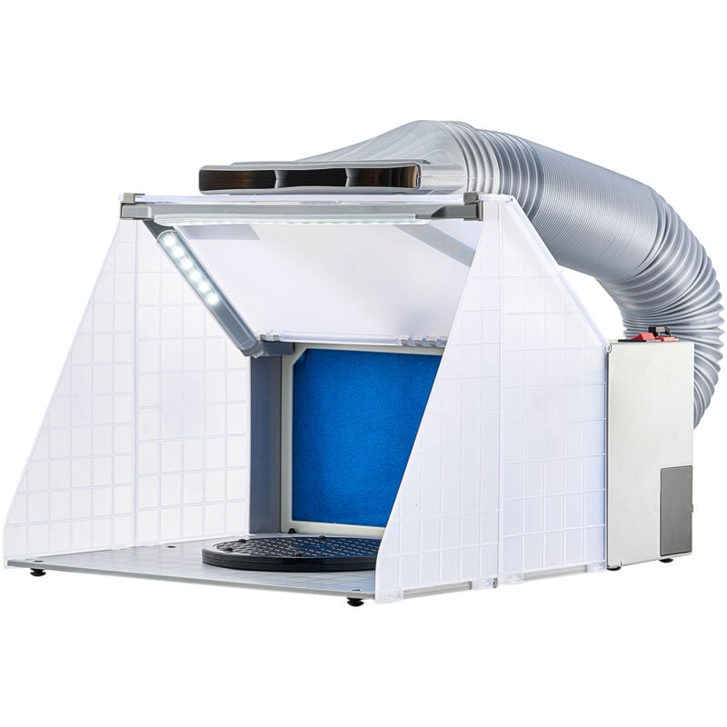 Cabine de pulvérisation aérographe , kit de cabine de peinture portable avec lumières led, ventilateur d'extraction, tuyau d'extension pour modèles,