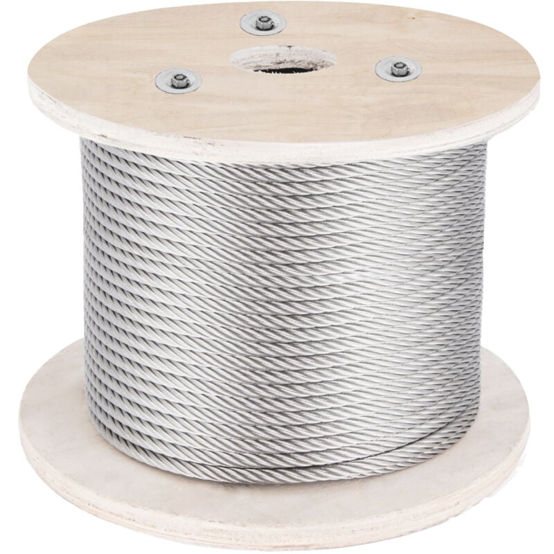 Vevor Cable en acier inoxydable 316, 152 m, cable metallique inoxydable diametre 4 mm construction 1x19 avec resistance a la rupture 1496 kg pour