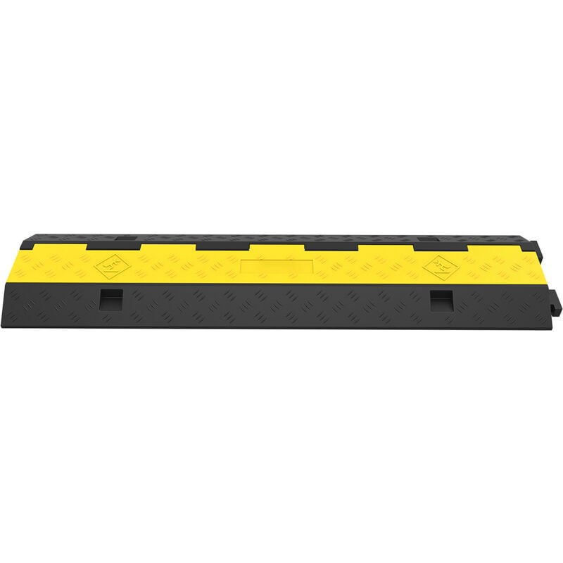 Mophorn - Cable Protector Ramp 5 Packs 2 Channels Rubber Modular Speed Bump 11000 lbs Load Driveway Traffic Speed Bumps