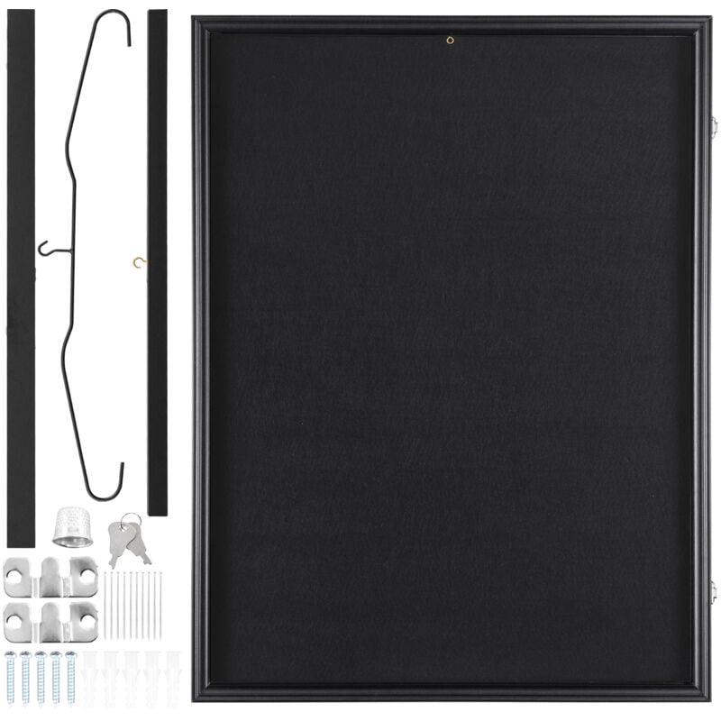Mophorn Cadre d'affichage pour maillots de sport, 24 x 32 x 1,5 pouces, grande boîte verrouillable pour cadres de maillots de sport, verre en