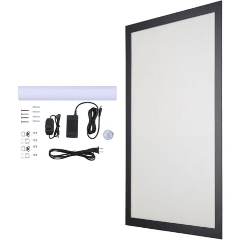 Mophorn Cadre d'affiche LED, caisson lumineux 16 x 24 pouces, panneau publicitaire en aluminium noir, écran rétroéclairé LED pour montage mural horizontal/vertical