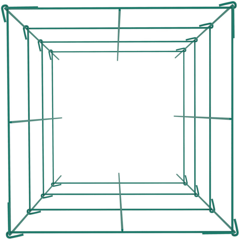 Mophorn - Cages à tomates 14,6' x 14,6' x 39,4', lot de 6 tours de support carrées pour plantes, acier enduit de pvc vert pour légumes grimpants,