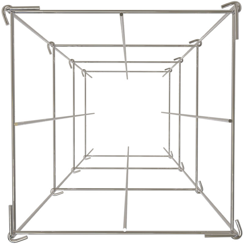 Mophorn - Cages à tomates , 30 x 30 x 117 cm, lot de 10 tours de support carrées pour plantes, acier enduit de pvc argenté pour légumes grimpants,