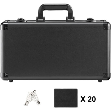 Mophorn Caja de Almacenamiento de Tarjetas Graduadas, 4 Ranuras, para Tarjetas Deportivas Graduadas con Divisores de Espuma con Cerradura de Llave, para 108 Tarjetas Graduadas PSA 76 Tarjetas