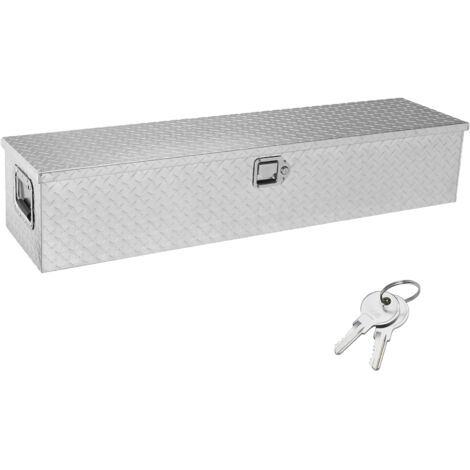 Mophorn Caja de herramientas de aluminio para camión, 48" x 15" x 15", caja de descarga con cerradura con llaves y manijas laterales para almacenamiento de contenedores de automóviles, remolques campe
