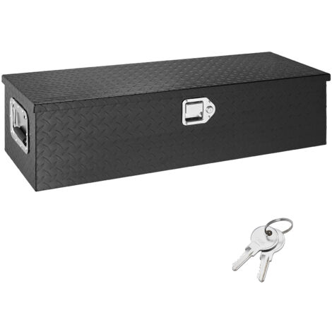 Mophorn Caja de Herramientas para Camión de Aluminio 99x33x25.4cm Caja Volcadora con Cerradura con Llaves y Asas Laterales para Almacenamiento de Contenedores de Autocaravanas Remolque Negro