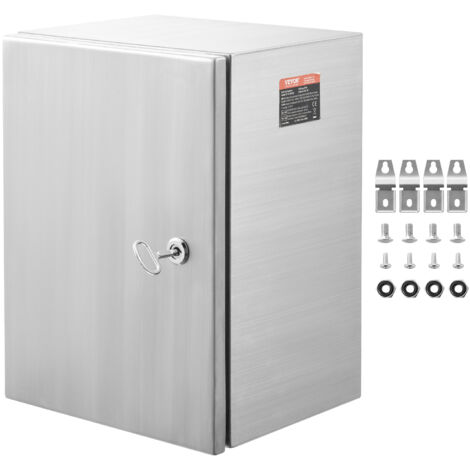 Mophorn Caja Electrica de Acero Inoxidable Gabinete Electrico 40x30x25cm IP66 Caja Impermeable Montada en Pared con Placa de Montaje Bisagra de Bloqueo para Equipos Electrónicos Electricos