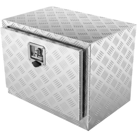 Mophorn Caja para camión debajo de la carrocería, 24" x 14" x 16" Almacenamiento de herramientas con placa de diamante de aluminio resistente, caja de remolque impermeable con cerradura, pestillo con 