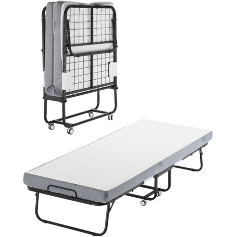 Mophorn Cama plegable de 31 x 75 pulgadas, cama plegable doble con colchón de espuma viscoelástica de 4 pulgadas, marco de metal resistente, cama portátil para adultos e invitados