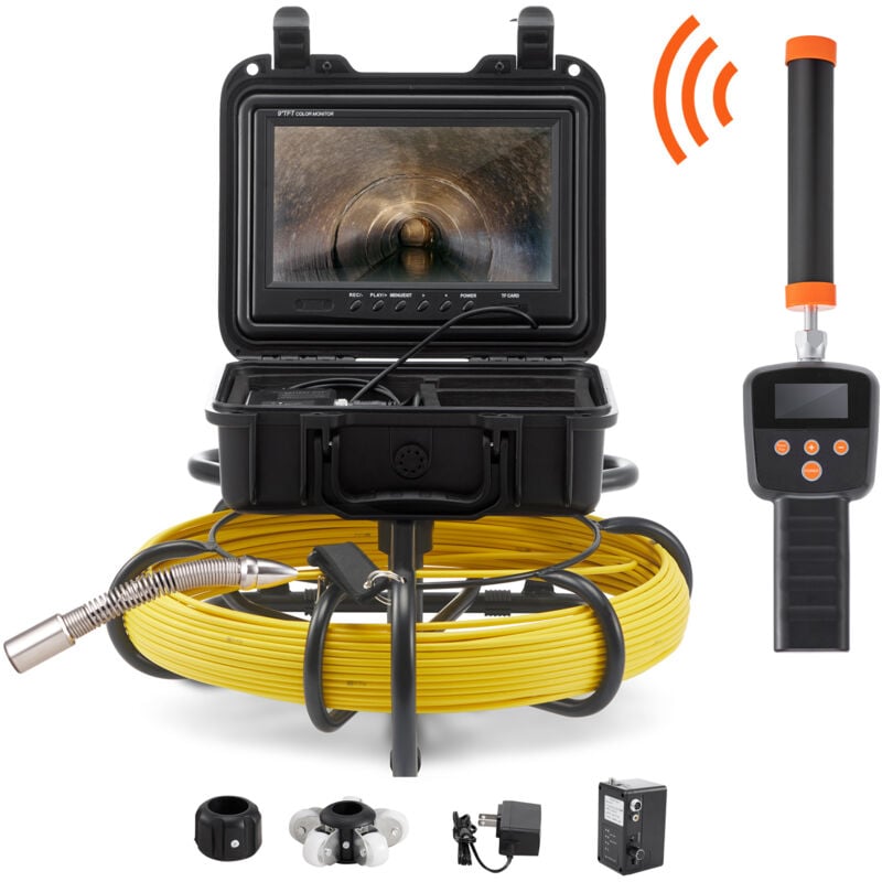 Mophorn Camera d'Inspection des Canalisations avec sonde 512hz Ecran 9in 720p et Câble de 50m ,Deboucheur de canalisation pour Conduit Egout Maison