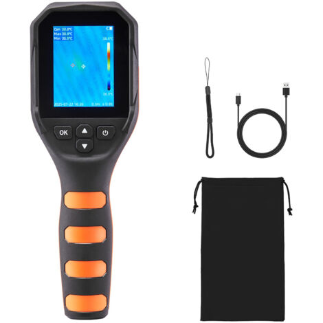 Mophorn Caméra thermique avec résolution TISR de 320x240 pixels et IR de 160x120 pixels, équipée d'une vision 2 Mpx, fréquence de rafraîchissement de 25 Hz, plage de température de -20 °C à 550 °C