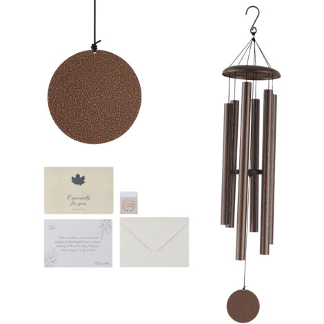 Mophorn Campanelli eolici per esterni, 1270 mm, 6 tubi tono profondo. Grande memoriale unico. Decorazione esterna Grace per patio, veranda, giardino e cortile. Vena di rame