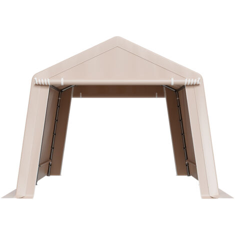 Mophorn Capannone da Esterno Portatile, Tenda da Deposito con 2 Porte Avvolgibili e Prese d'Aria, Copertura Impermeabile, Struttura Resistente, Spazio Coperto per Garage, Beige 305 x 458 x 246 cm