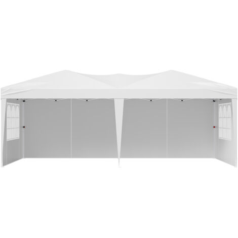 Mophorn Carpa Plegable Instantánea de 5,9 x 2,96 x 2,65 m, Estructura Portátil con Paredes Laterales y Ventanas para Ventilación, 3 Niveles de Altura Ajustable para Uso en Jardines