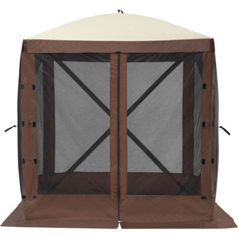 Mophorn Carpa plegable para cenador, refugio solar con dosel de 4 lados con paneles de privacidad extraíbles y ventanas de malla, carpa con pantalla de instalación rápida de 6x6 pies con mosquitera