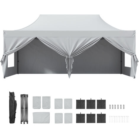 Mophorn Carpa plegable, resistente a los rayos UV, impermeable, carpa portátil de 10 x 20 pies con paredes laterales desmontables, bolsa con ruedas. Ideal para eventos al aire libre, patio, jardín, fi