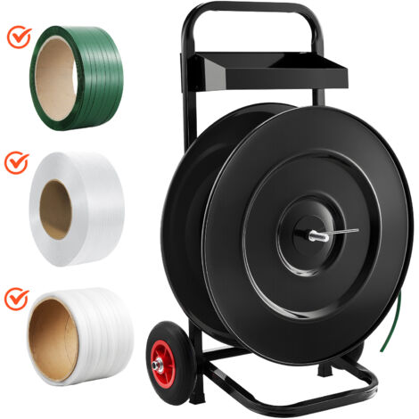 Mophorn Carrello per Reggiatura, Compatibile con Bobine di Reggette in PET/PP/Poliestere con Nucleo di 20,3/40,6 cm, Distributore di Reggette con Sistema Frenante Migliorato e Vassoio Incorporato