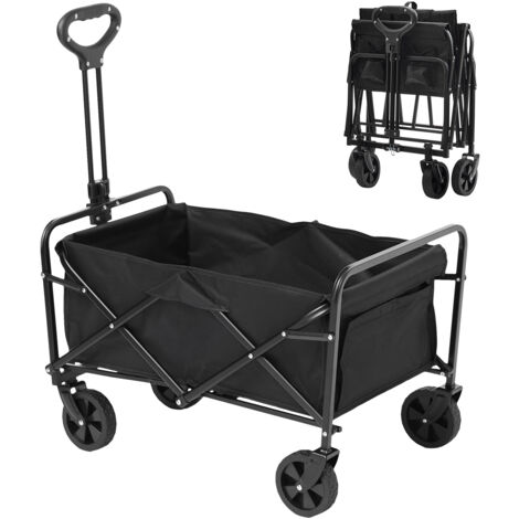 Mophorn Carrello pieghevole, carrello da spiaggia da 2 piedi cubi con ruote da 5" per tutti i terreni, capacità di 220 libbre, carrello pieghevole con portabevande per campeggio, shopping, sport