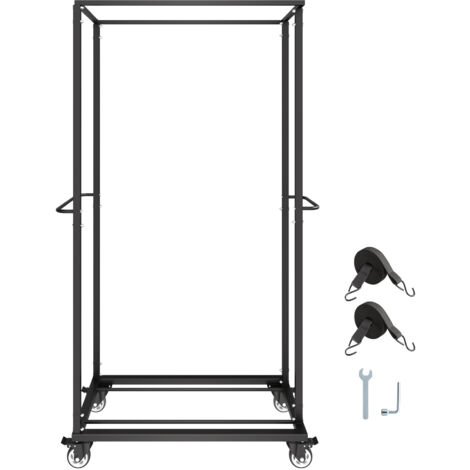 Mophorn Carrello Porta Sedie Pieghevole, Capacità 227 kg, Struttura Robusta per 60 Sedie, Supporto in Metallo con Ruote Girevoli e Bloccabili per Eventi, Feste, Hotel, Finitura Nero Opaco